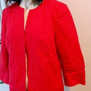 Coldwater Creek Textured Pink Open-Front Blazer - 3/4 Sleeve Jacket